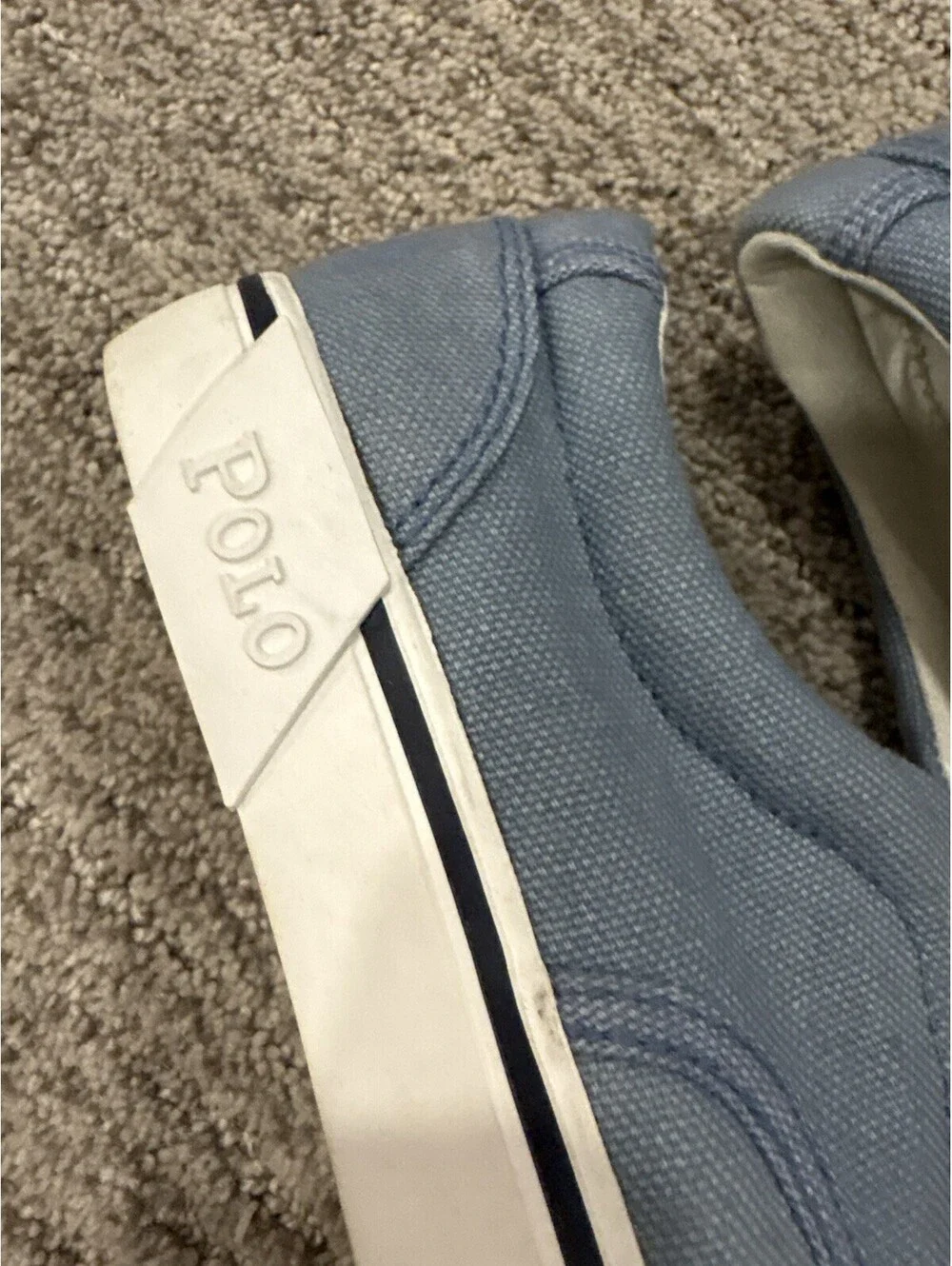 Polo Ralph Lauren Childrens Sneakers Size 13 Chambray Blue Canvas Lace Up